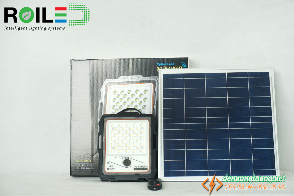 Đèn pha năng lượng mặt trời 100W kết hợp Camera cao cấp - CMR100W