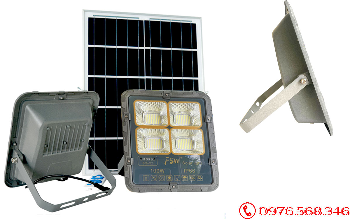 Đèn Pha Năng Lượng FSW P100W giá rẻ xài tấm pin rời