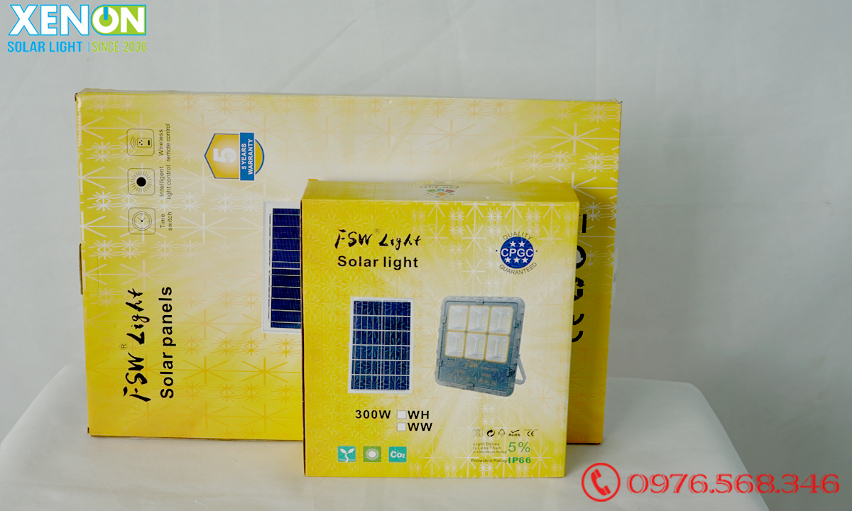 Đèn pha Solar Light DL300W, năng lượng mặt trời thiết kế mới 2021