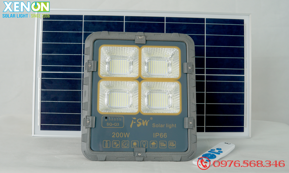 Đèn Solar Light FL200W| năng lượng mặt trời siêu sáng | FSW 2021