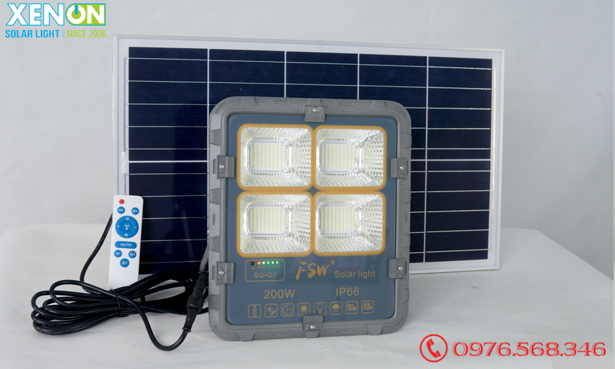 Đèn Solar Light FL200W| năng lượng mặt trời siêu sáng | FSW 2021