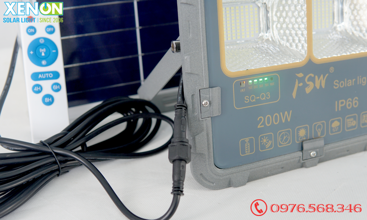 Đèn Solar Light FL200W| năng lượng mặt trời siêu sáng | FSW 2021