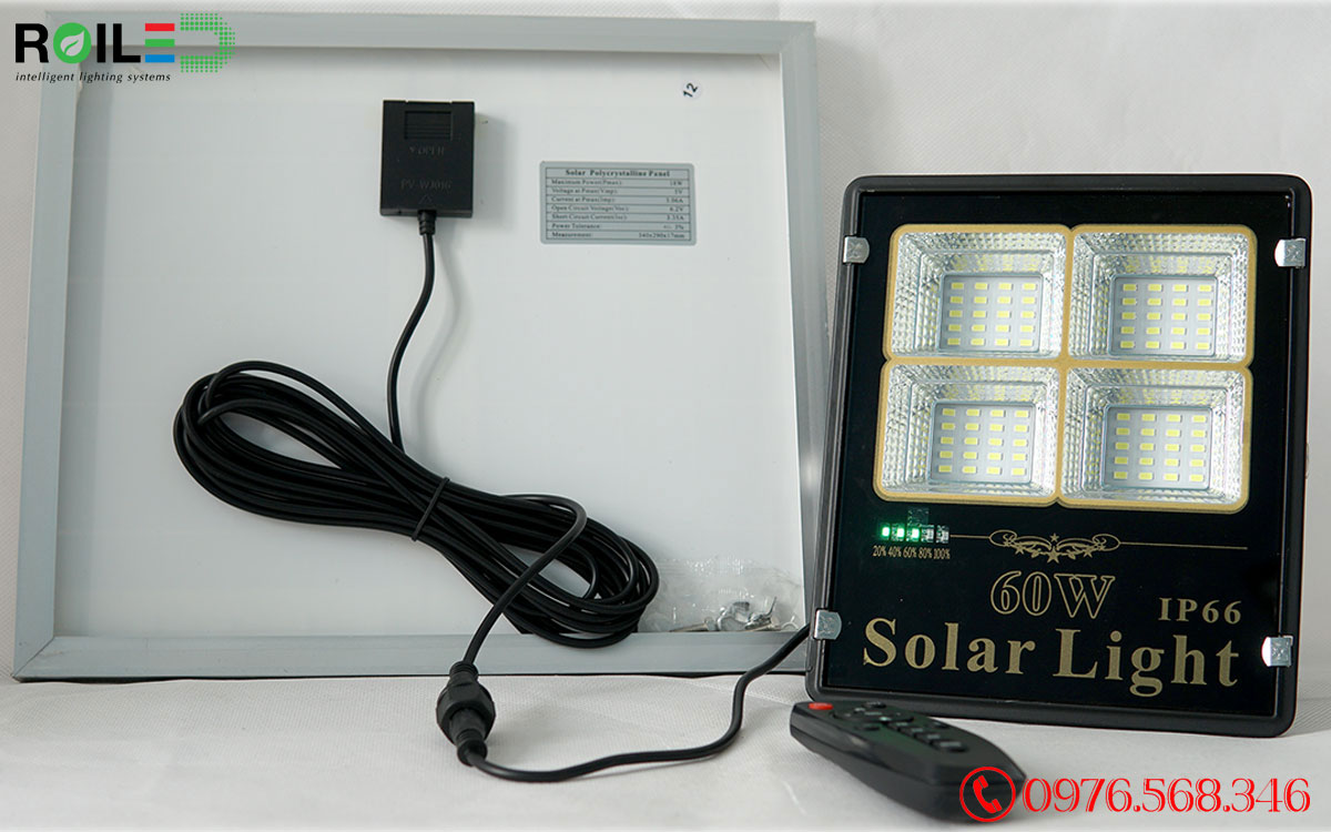 Đèn Pha Năng Lượng Mặt Trời Siêu Sáng 60W Roiled - RP4-60W