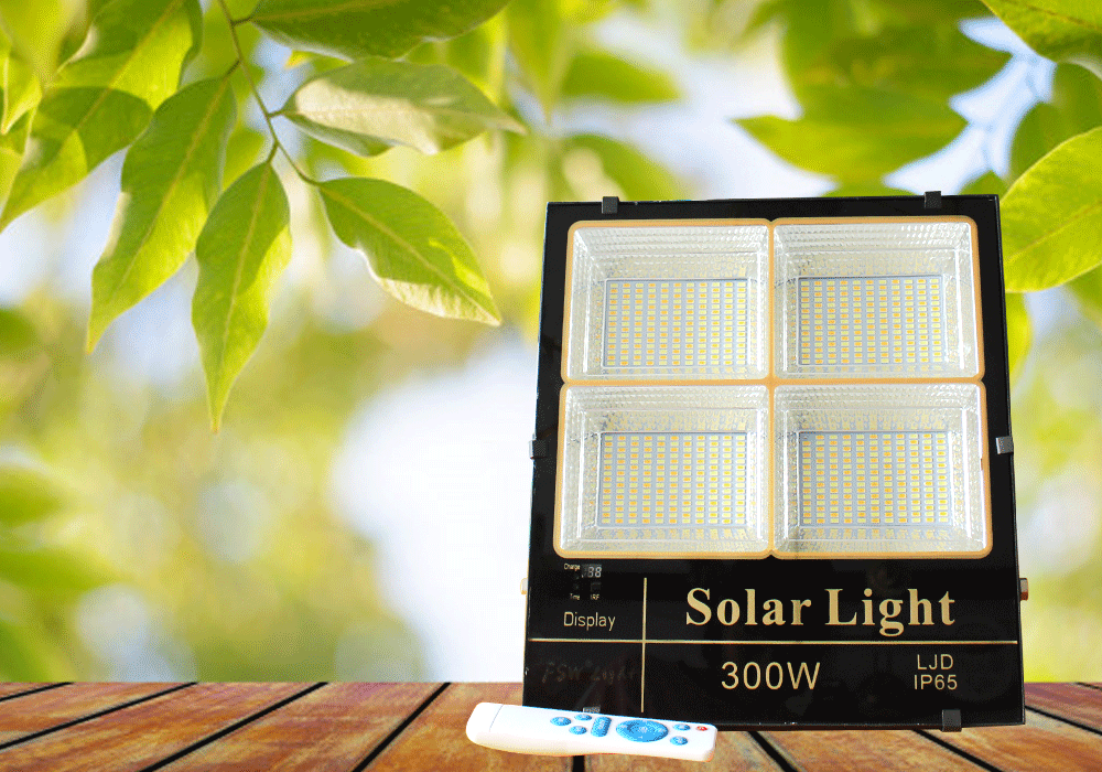 Đèn pha năng lượng mặt trời ánh sáng vàng, trắng, trung tính 300W Roiled - BM300W