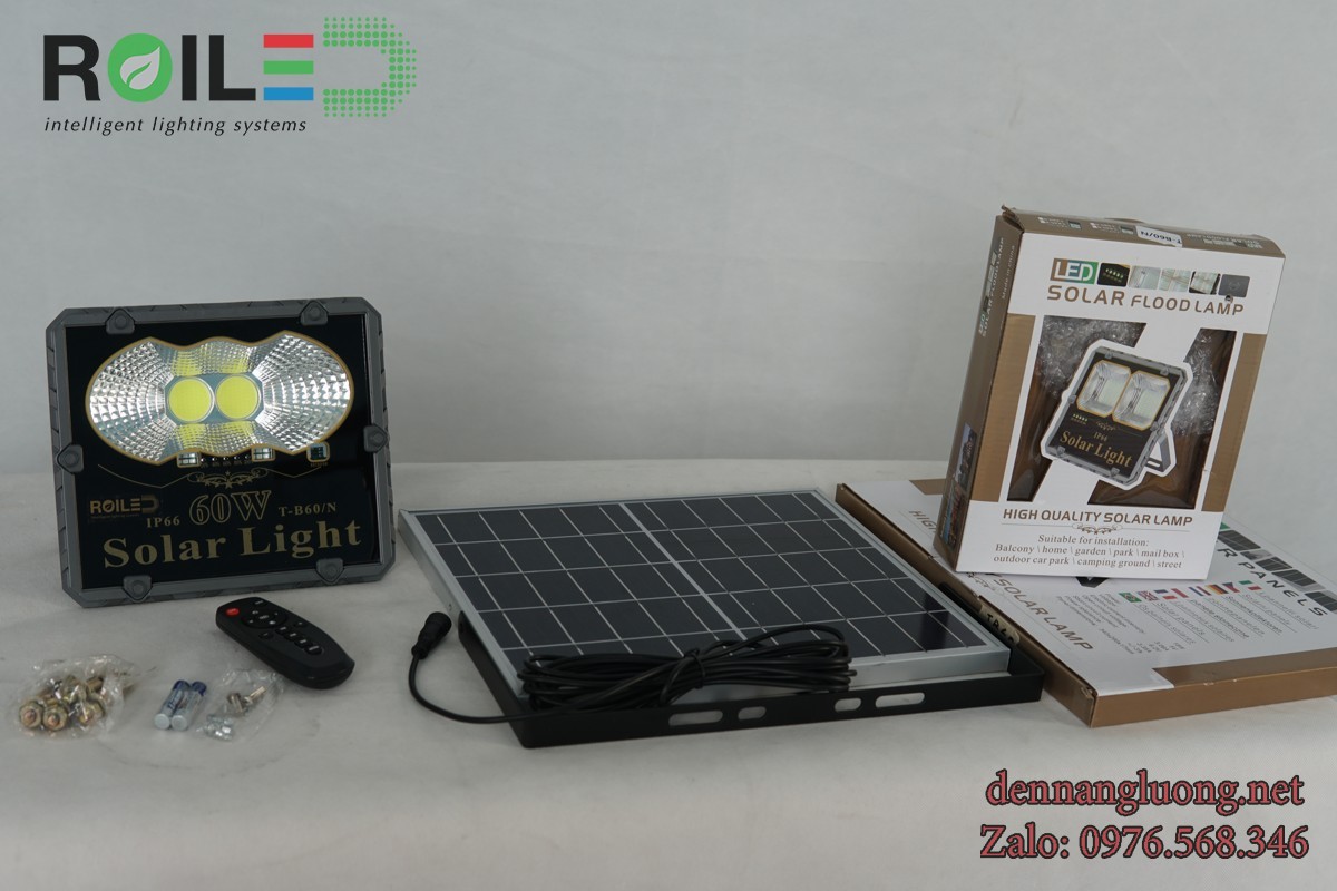 Đèn pha năng lượng mặt trời giá rẻ 60W Roiled - PC60W
