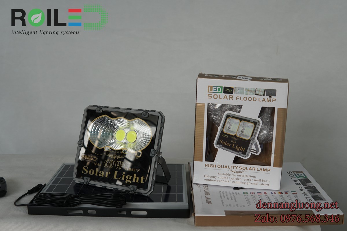 Đèn pha năng lượng mặt trời giá rẻ 60W Roiled - PC60W