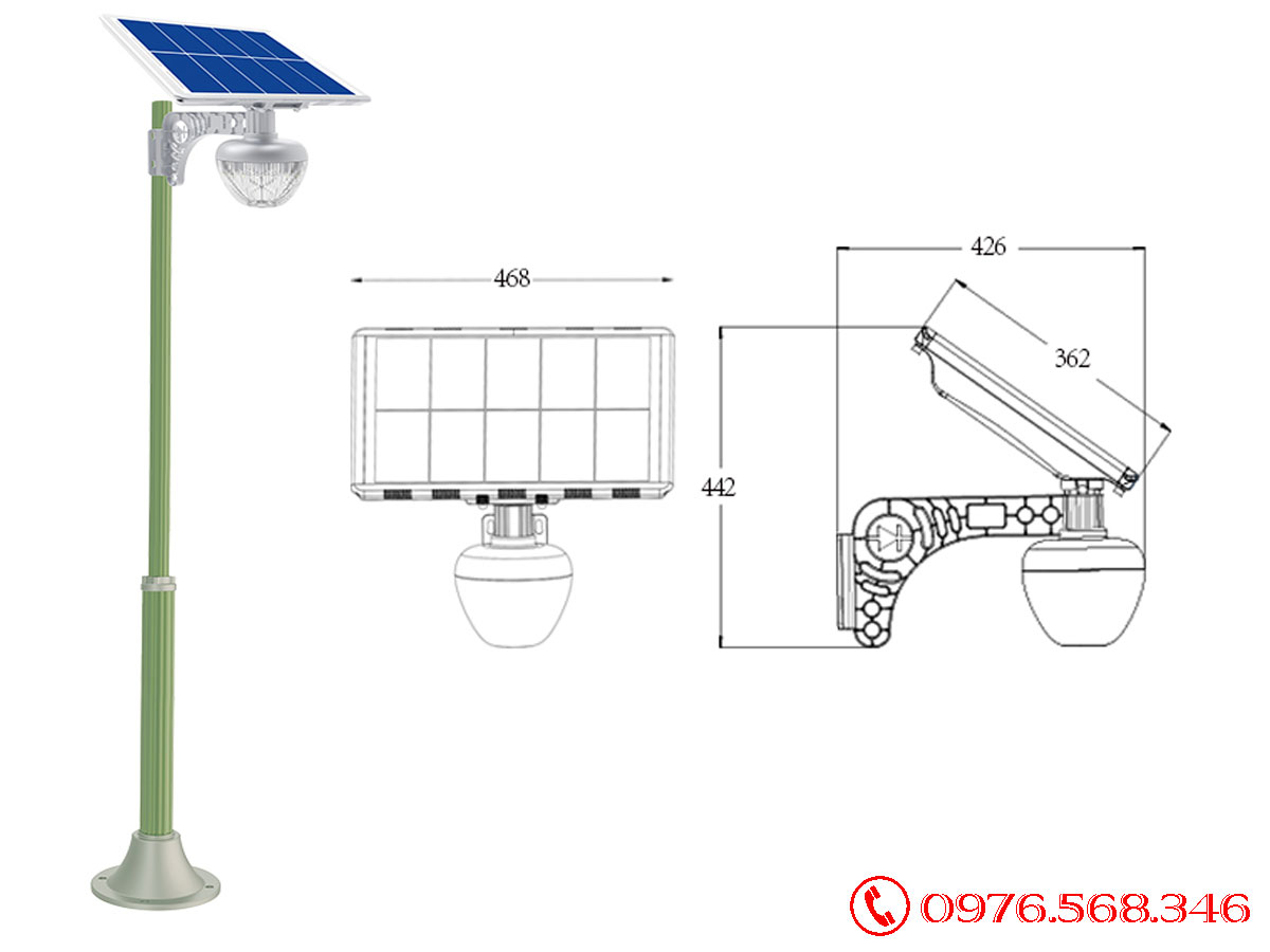 Đèn Vách, Trụ Cổng Năng Lượng Mặt Trời Roiled RL-OLA1.0S 7W Apple Light 1.0S