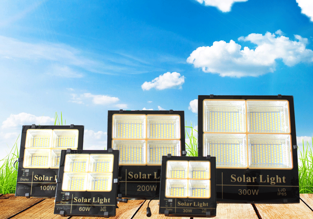 Đèn pha năng lượng mặt trời ánh sáng vàng, trắng, trung tính 300W Roiled - BM300W